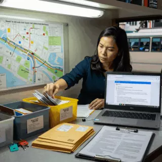 Lời nhắc viết IELTS với các ghi chú trôi dạt nhiệm vụ được đánh dấu để sửa