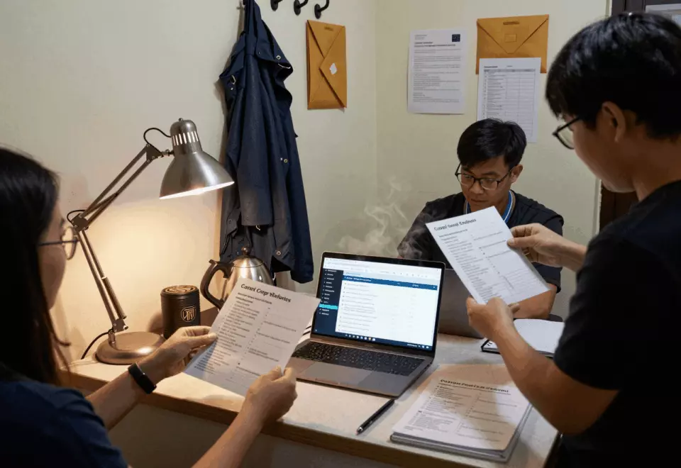 a Vietnamese woman in her late 20s choosing the next IELTS prep step online