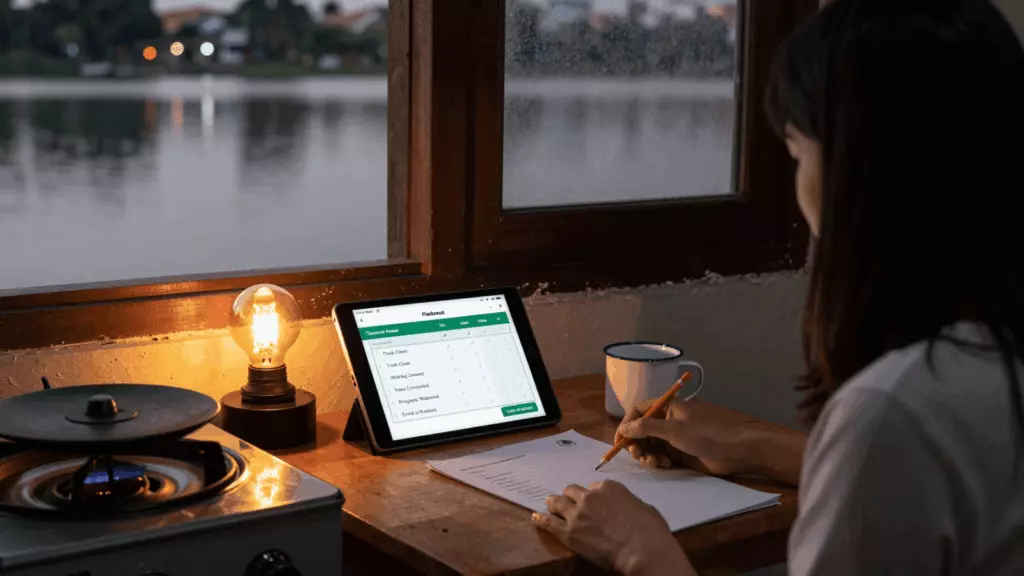 a Vietnamese woman in her late 20s working through Quyết định