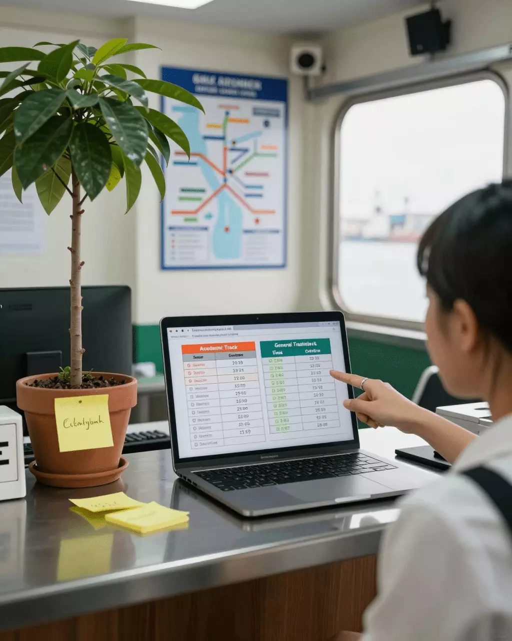 a Vietnamese woman in her late 20s preparing online for IELTS Học thuật và Đào tạo Tổng quát: Bạn cần Bài kiểm tra và Khóa học nào?