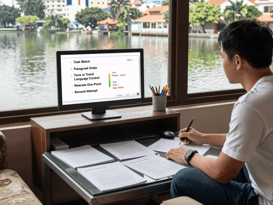 Chia bảng nghiên cứu so sánh báo cáo IELTS Task 1 và bài luận Task 2