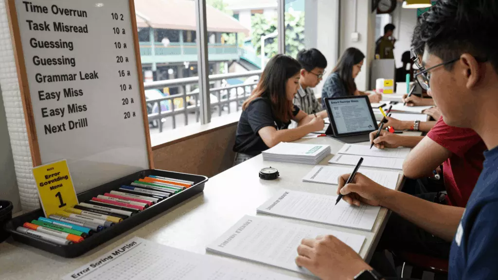 a Vietnamese woman in her late 20s working through Đánh dấu