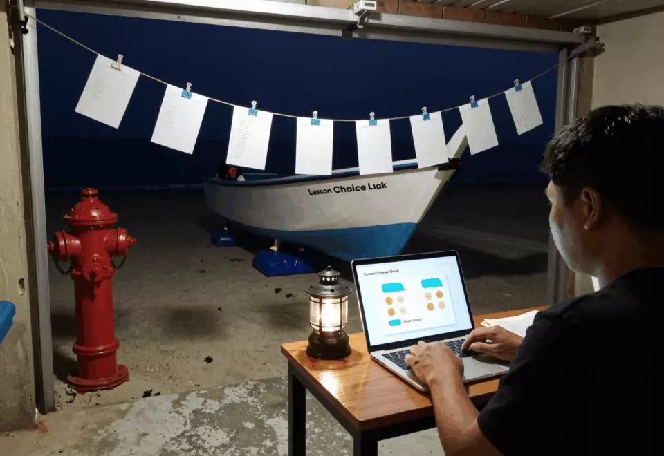 a Vietnamese woman in her late 20s choosing the next IELTS prep step online
