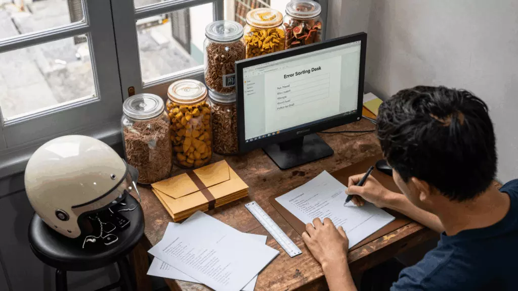 a Vietnamese woman in her late 20s working through Đánh dấu