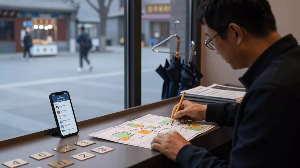 a Chinese woman in her late 20s working through 定向