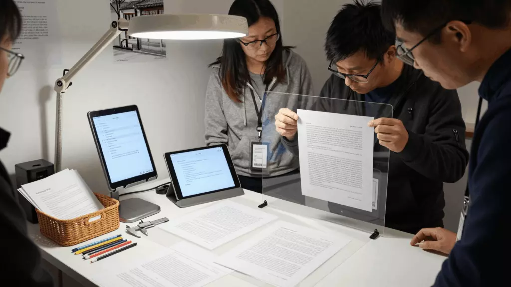 a Chinese woman in her late 20s working through 修订