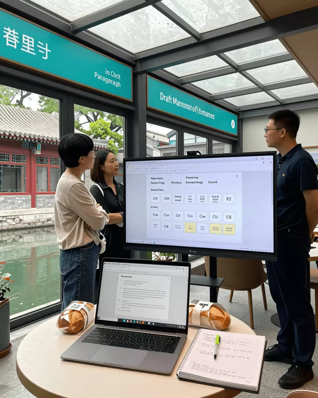 a Chinese woman in her late 20s preparing online for 雅思写作检查器:检查论文、评估分数并更快提高