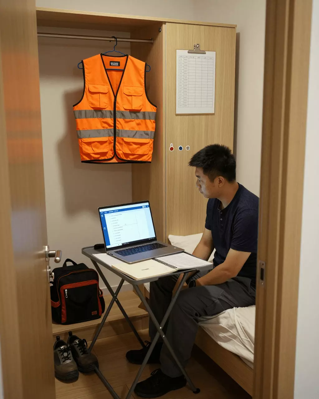 a Chinese woman in her late 20s preparing online for >针对工作、移民和移民目标的雅思普通培训课程