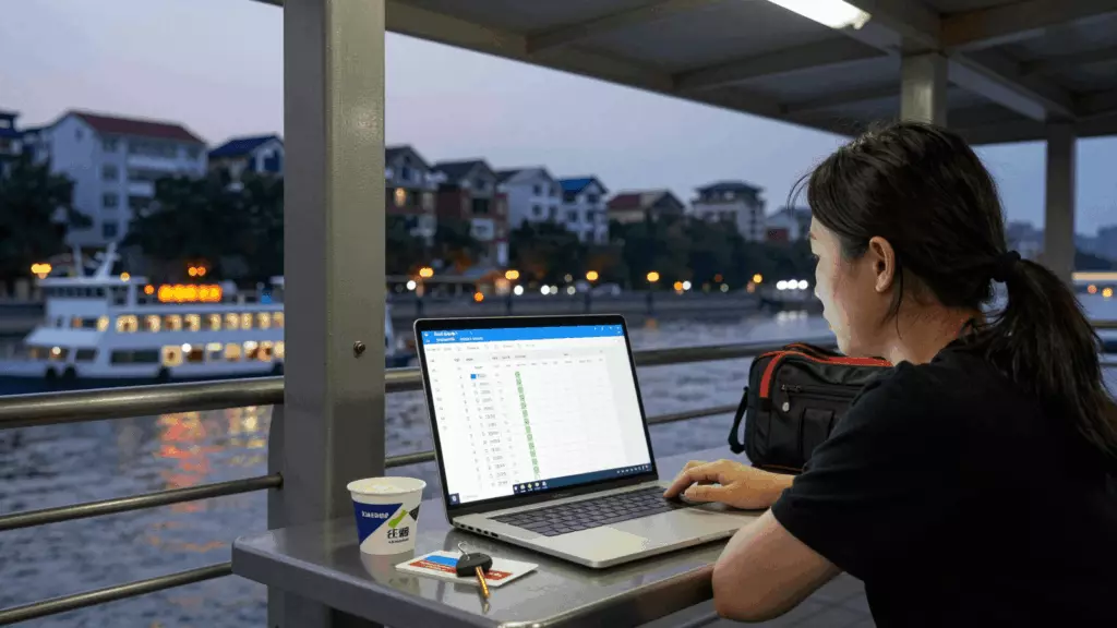 a Chinese woman in her late 20s working through 决定