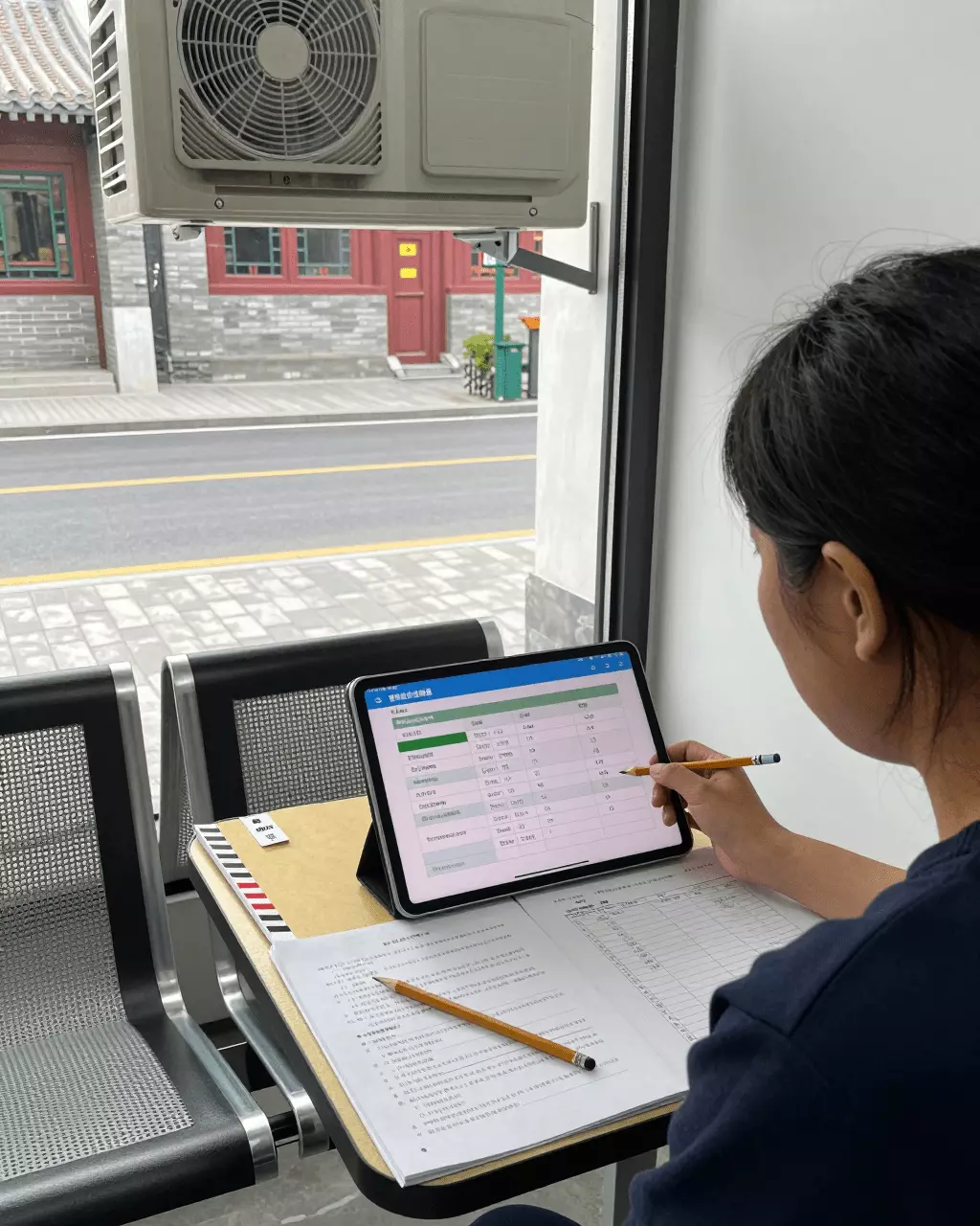 a Chinese woman in her late 20s preparing online for 完整的雅思课程清单:每门优秀的雅思课程应包括什么