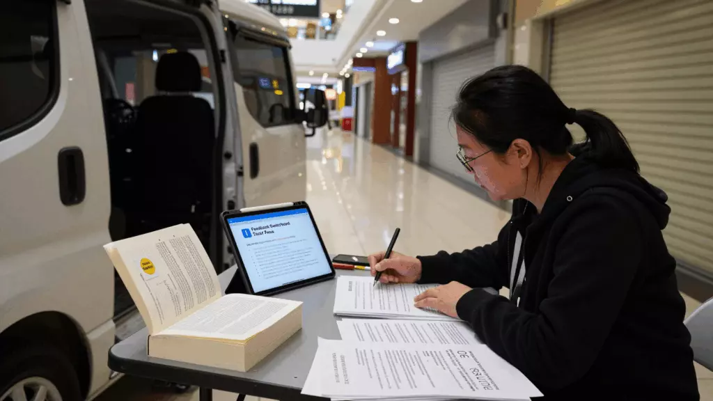 a Chinese woman in her late 20s working through 计划