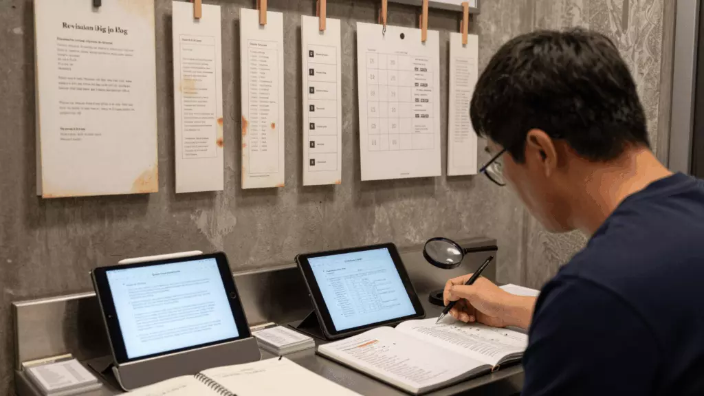 a Chinese woman in her late 20s working through 计划
