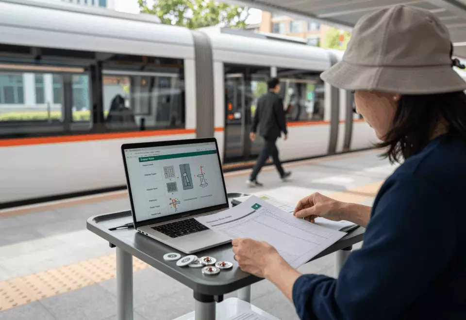 a Chinese woman in her late 20s choosing the next IELTS prep step online