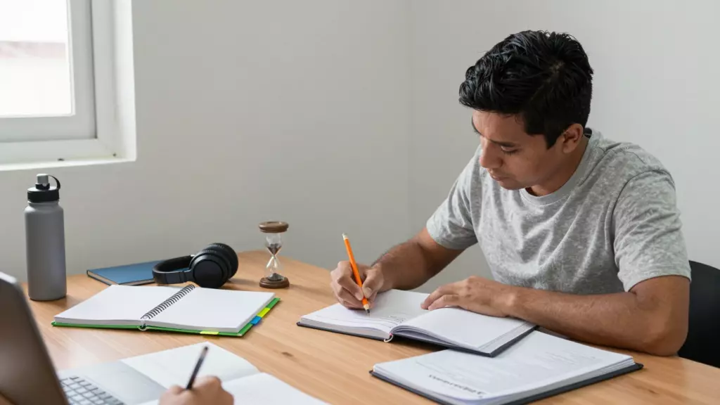 Adulto Candidato de Capacitación General IELTS que planea una ruta de migración y preparación laboral