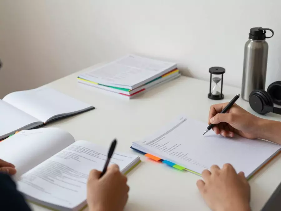 Plan de tareas de escritura IELTS con notas, mapa de párrafos y controles de revisión
