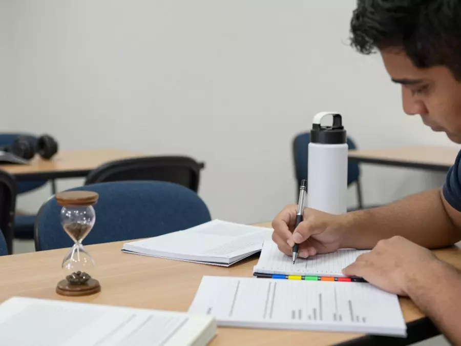 Ciclo de revisión de escritura IELTS con reescritura de revisión de borrador y nueva prueba cronometrada