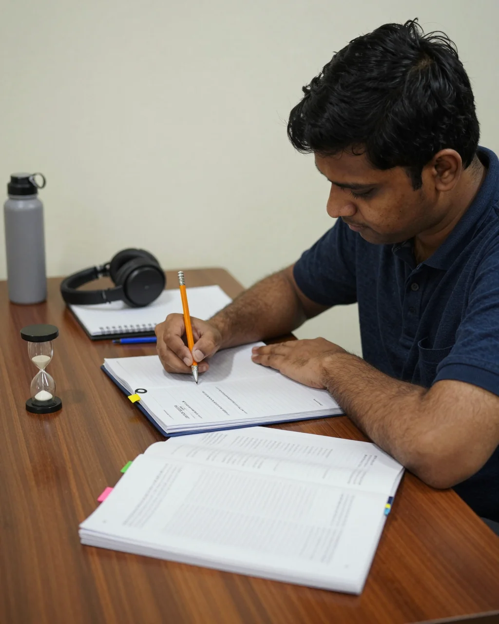 शुरुआती आईईएलटीएस छात्र नोटबुक और अभ्यास के साथ एक साप्ताहिक अध्ययन कार्यक्रम की योजना बना रहे हैं सामग्री