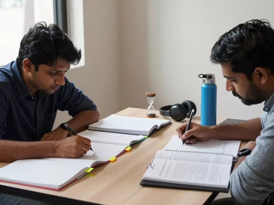 आईईएलटीएस शिक्षक एक शिक्षार्थी के साथ निबंध संरचना और कार्य प्रतिक्रिया पर चर्चा करते हैं