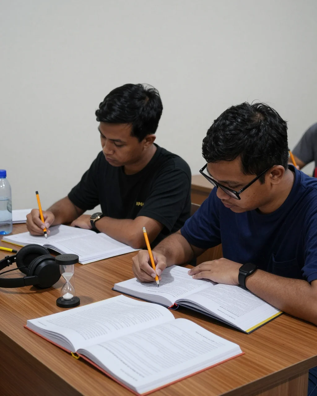 Pembelajar IELTS meninjau peta jalan studi Band 7 dengan catatan modul