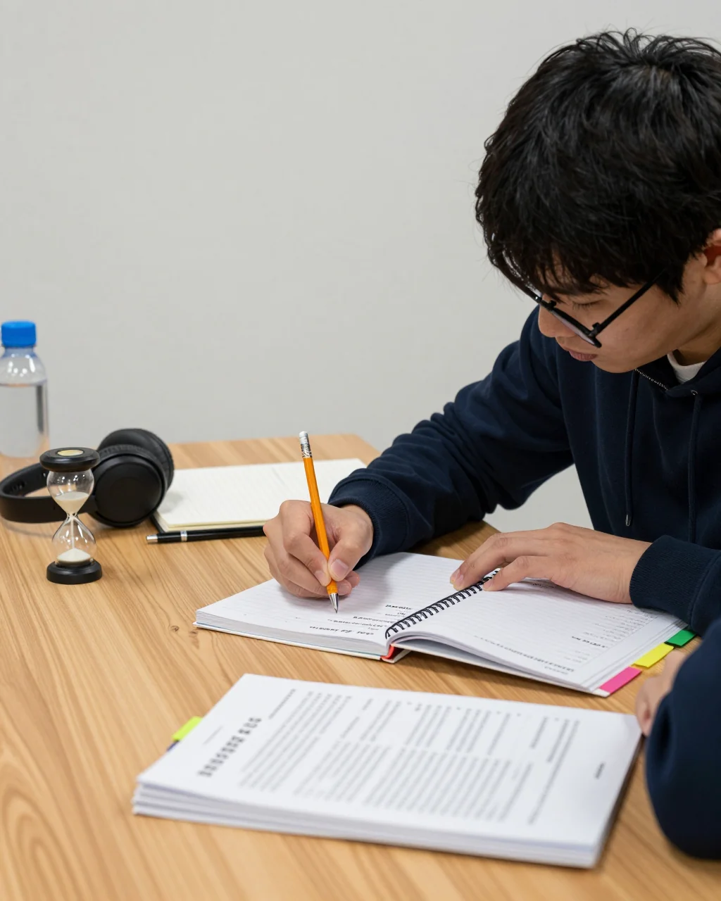 강의가 포함된 온라인 코스를 공부하는 IELTS 학습자 노트 및 모듈 계획