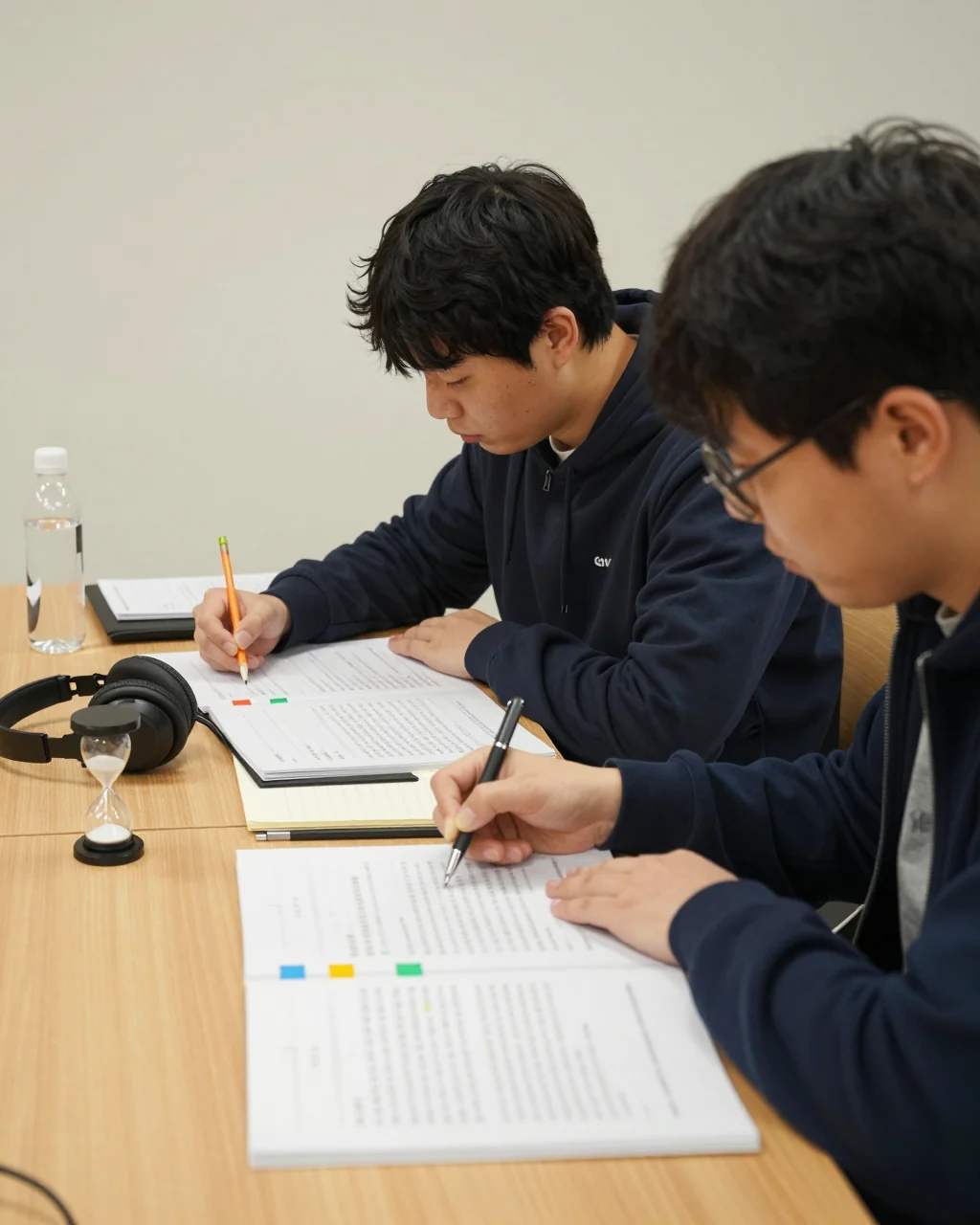 모듈 노트로 Band 7 학습 로드맵을 검토하는 IELTS 학습자