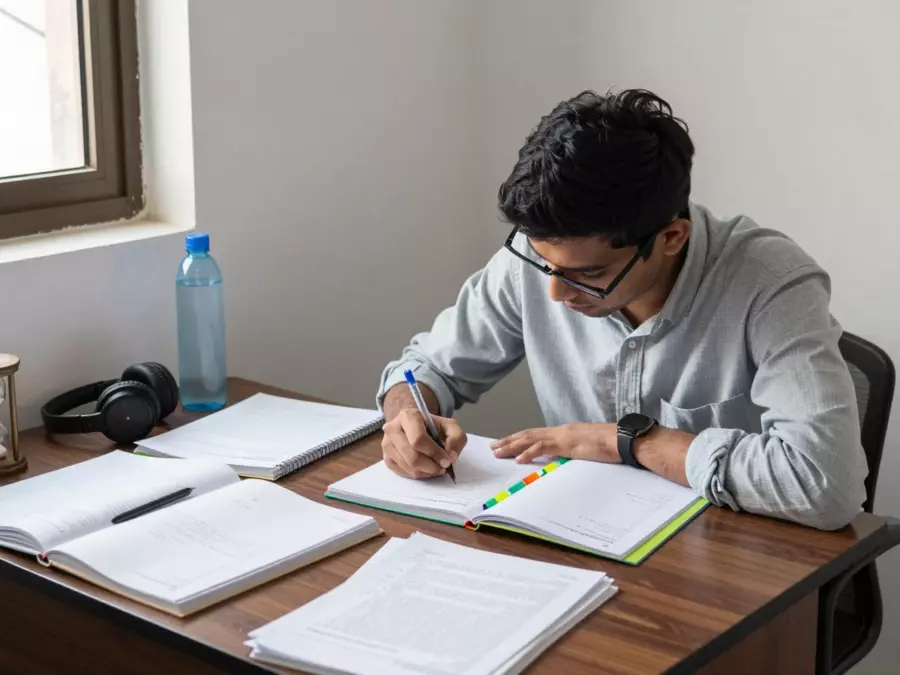 एक निश्चित पाठ तालिका पछ्याउँदै शिक्षार्थीहरूको साथ सानो IELTS कक्षा