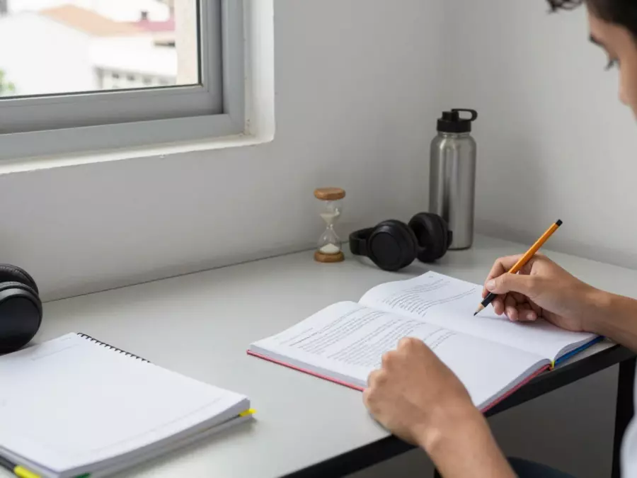 Estudante criando um rastreador de requisitos do IELTS universitário