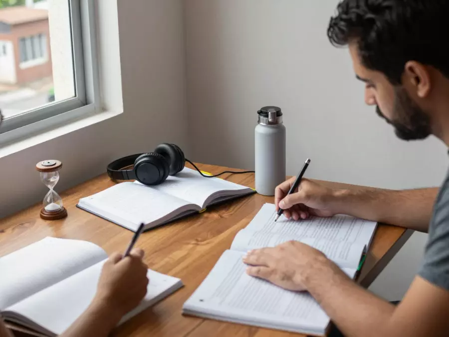 Passagem anotada do IELTS com rótulos de função de parágrafo