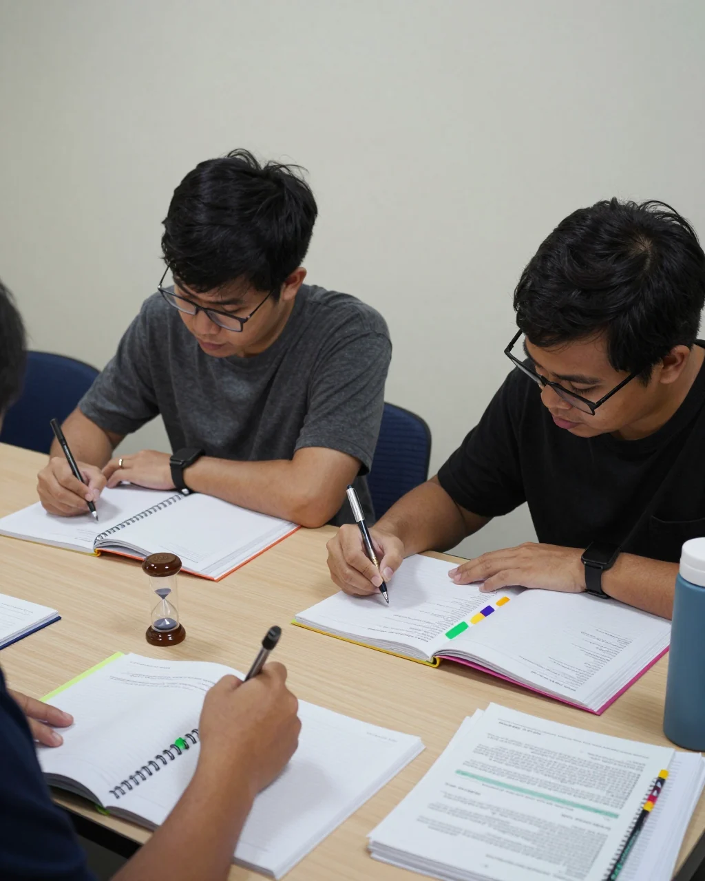 นักเรียน IELTS ระดับเริ่มต้นวางแผนตารางเรียนรายสัปดาห์ด้วยสมุดบันท��กและอุปกรณ์ฝึกฝน