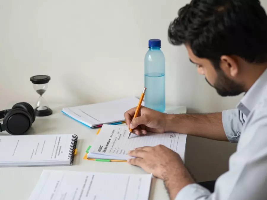 IELTS تحریری ٹاسک پلان پرامپٹ نوٹس، پیراگراف میپ، اور نظر ثانی کی جانچ کے ساتھ