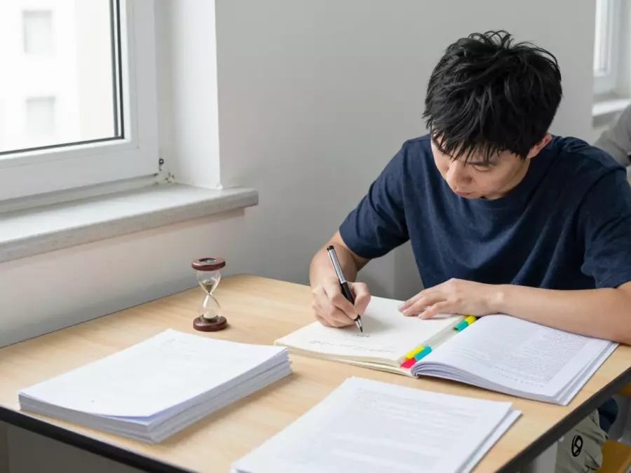 雅思考试小教室，学习者遵循固定的课程安排